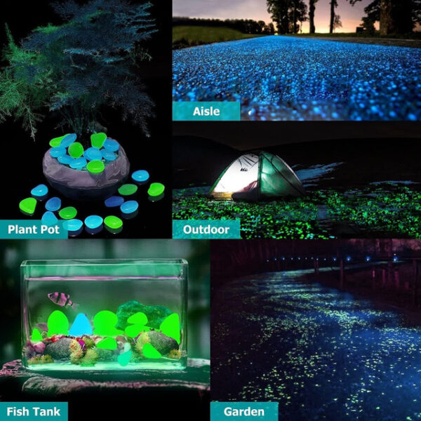 100Pcs Garden Decor Luminous Stones Glow In Dark Decorative Pebbles Pebble Rocks Outdoor Fish Tank Aquarium Decorations 2025 - US $8.99