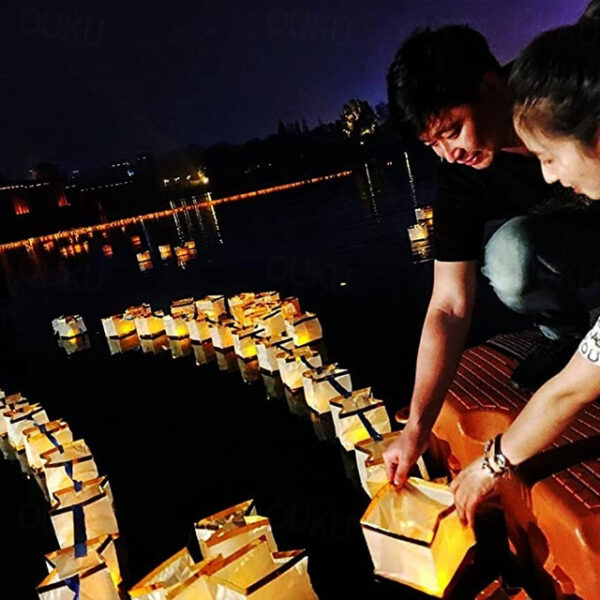 10PCS Square Paper Lantern With Floating Water Lanterns For Wedding Birthday Party No Candle 15X15CM/6“X6“ 2025 - US $10.99