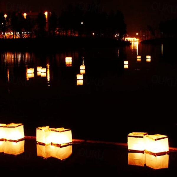 10PCS Square Paper Lantern With Floating Water Lanterns For Wedding Birthday Party No Candle 15X15CM/6“X6“ 2025 - US $10.99