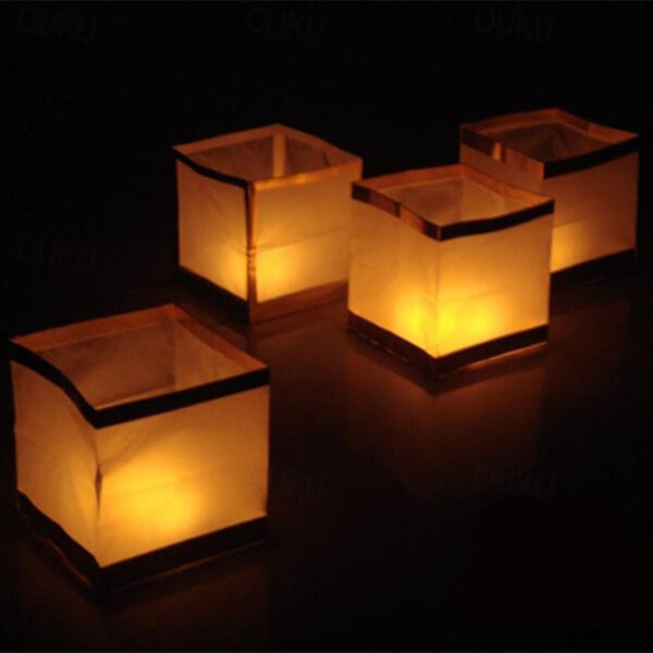 10PCS Square Paper Lantern With Floating Water Lanterns For Wedding Birthday Party No Candle 15X15CM/6“X6“ 2025 - US $10.99