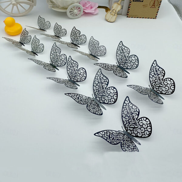 12pcs/set 3D Valentine's Day Hollow Butterfly Stickers Decorate Birthday Wedding Festival Dance Art Wall Stickers. 2024 - US $6.99