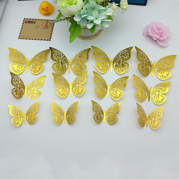 12pcs/set 3D Valentine's Day Hollow Butterfly Stickers Decorate Birthday Wedding Festival Dance Art Wall Stickers. 2024 - US $6.99