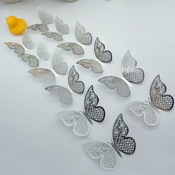 12pcs/set 3D Valentine's Day Hollow Butterfly Stickers Decorate Birthday Wedding Festival Dance Art Wall Stickers. 2024 - US $6.99