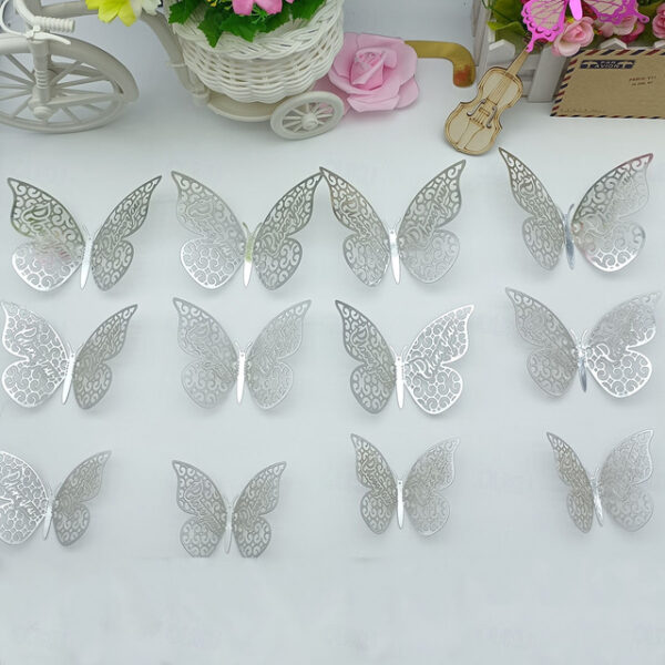 12pcs/set 3D Valentine's Day Hollow Butterfly Stickers Decorate Birthday Wedding Festival Dance Art Wall Stickers. 2024 - US $6.99