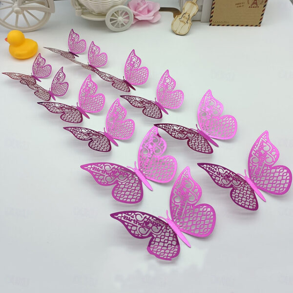 12pcs/set 3D Valentine's Day Hollow Butterfly Stickers Decorate Birthday Wedding Festival Dance Art Wall Stickers. 2024 - US $6.99