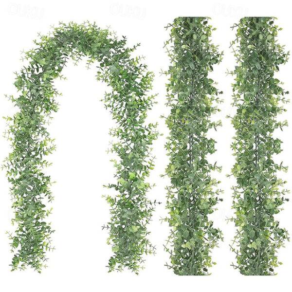 1PC artificial green plant artificial eucalyptus wreath vine 1.8m ins eucalyptus wall hanging simulation plant vine Wedding Decoration 2025 - US $9.99