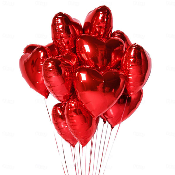 1pcs Valentine's Day 13inch Foil Balloon Love Heart For Valentine's Day Pink Float Empty Room Romantic Arrangement Knot Proposal Birthday Heart Decora