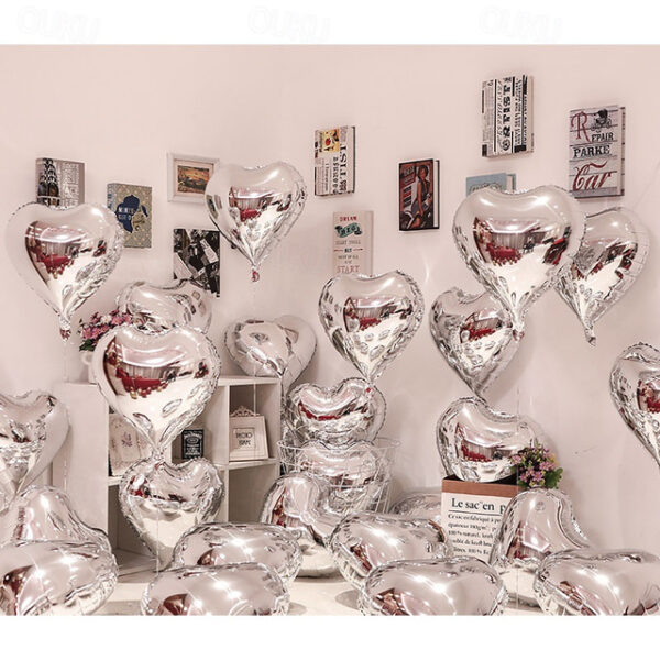 1pcs Valentine's Day 13inch Foil Balloon Love Heart For Valentine's Day Pink Float Empty Room Romantic Arrangement Knot Proposal Birthday Heart Decora