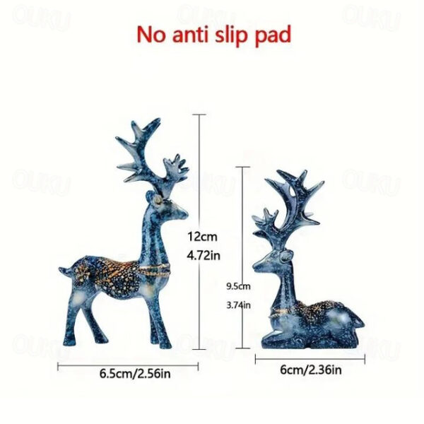 2pcs Deer Ornament Figurines,Creative Deer Decor Decoration, Car Interior Reindeer Accessory Couple Plush Ornaments, Desktop Center Statue ,Shape Scul