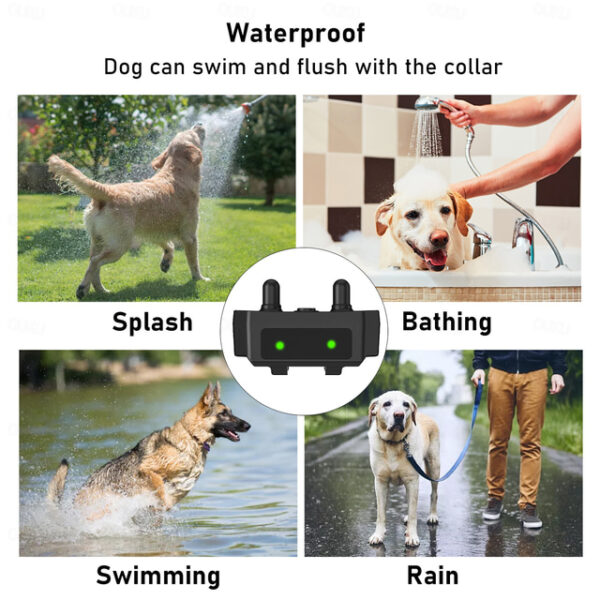 600M Electric Pet Dog Training Collar IPX7 Waterproof Rechargeable Collar Pet Anti Bark Remote Control Collar Pet Trainer Vibration Shock 16 Level Adj