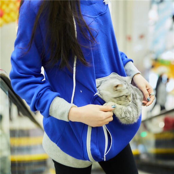 Big Kangaroo Pouch Hoodie Women Pet Pocket Hoodie Sweatshirt Dog Cat Carry Pocket Hooded Pullover Sportswear 2024 - US $45.99