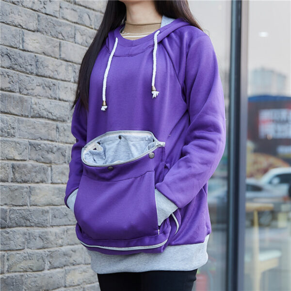 Big Kangaroo Pouch Hoodie Women Pet Pocket Hoodie Sweatshirt Dog Cat Carry Pocket Hooded Pullover Sportswear 2024 - US $45.99