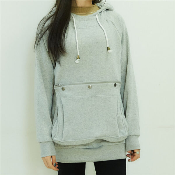 Big Kangaroo Pouch Hoodie Women Pet Pocket Hoodie Sweatshirt Dog Cat Carry Pocket Hooded Pullover Sportswear 2024 - US $45.99