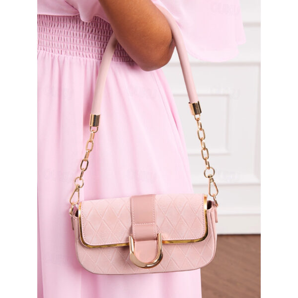 Chic Blush Pink Quilted Shoulder Bag with Elegant Gold Chain – Perfect Accessory for Daytime Outings and Evening Events 2025 - US $16.99