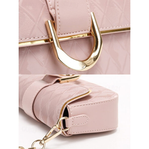 Chic Blush Pink Quilted Shoulder Bag with Elegant Gold Chain – Perfect Accessory for Daytime Outings and Evening Events 2025 - US $16.99