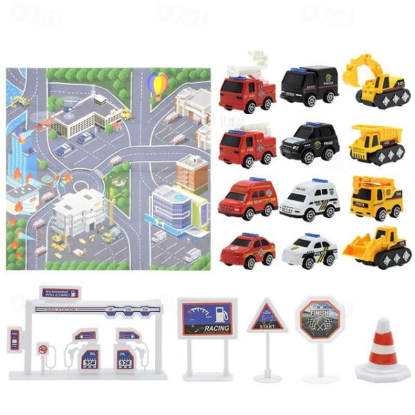 Christmas Advent Calendar 2024, Christmas Countdown Calendar Mystery Box 24PCS Alloy Fire Truck Car Engineering Vehicle for Kids 2025 - US $12.99