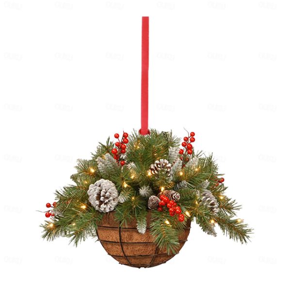 Christmas Basket Gift Hanging Pendant Ornaments Artificial Decoration Pre-lit Wood Christmas 2D Acrylic Tree Decoration Xmas Gift 2024 - US $2.99