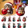 Christmas Cat Ornament,Acrylic 2D Flat Printed Xmas Tree Ornament and Car Rear View Mirror Accessories for Cat Lover 2025 - US $5.49