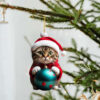 Christmas Cat Ornament,Acrylic 2D Flat Printed Xmas Tree Ornament and Car Rear View Mirror Accessories for Cat Lover 2025 - US $5.49
