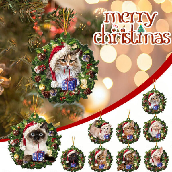 Christmas Decorations Christmas Tree Pendants Personalized Family Wooden Super Cute Cats Hangings Gifts Xmas Gift 2025 - US $5.99