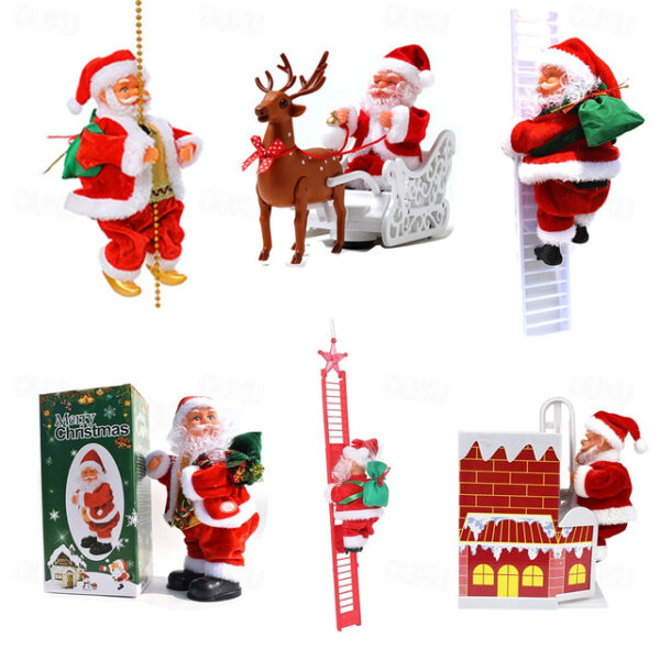 Christmas Decorations Deals! Abcnature LED Christmas Decoration Santa Claus Electric Climbing Hanging Xmas Toys 2025 - US $15.99