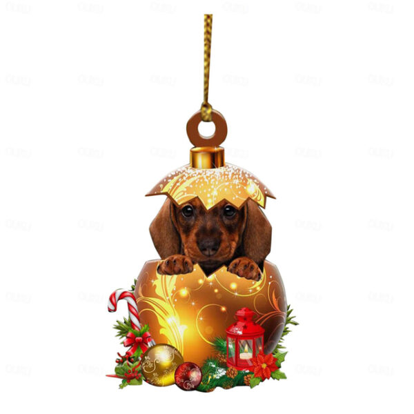 Christmas Dog Ornament,Acrylic 2D Flat Printed Xmas Tree Ornament and Car Rear View Mirror Accessories for Dog Lover 2025 - US $2.99