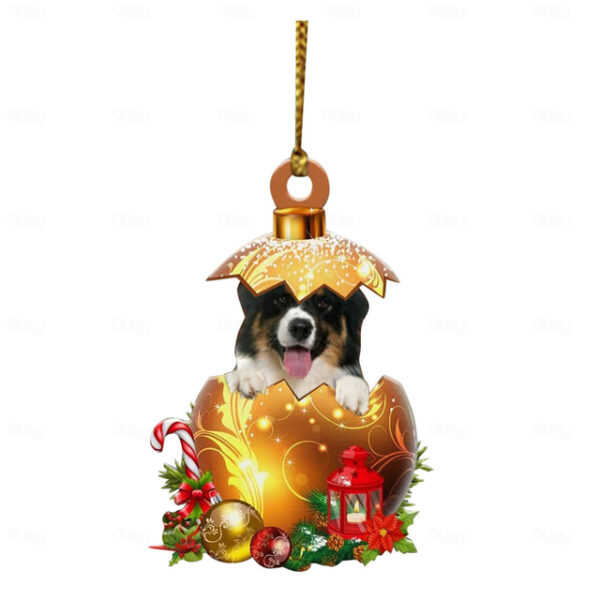 Christmas Dog Ornament,Acrylic 2D Flat Printed Xmas Tree Ornament and Car Rear View Mirror Accessories for Dog Lover 2025 - US $2.99