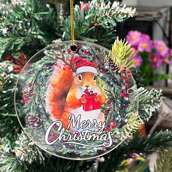 Christmas Gift, Christmas Wreath Dog Hanging Ornaments 2D Acrylic Decoration Gift 2024 - US $2.99