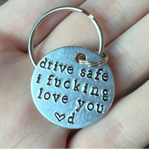 Christmas Gifts Anniversary Gift Drive Safe Keychain I Love You I Glass Keyring Valentine's Day Gift For Girlfriend Wife For Boyfriend Husband 2024 -