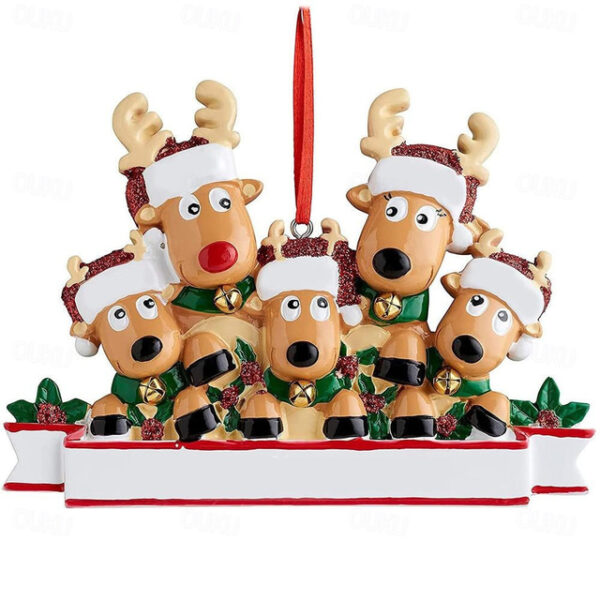Christmas Tree Decorations Reindeer Family Cute Couple Deer Glitter Christmas Hat Traditional Rudolph Assorted Christmas Pendant Cute Deer Festive Win