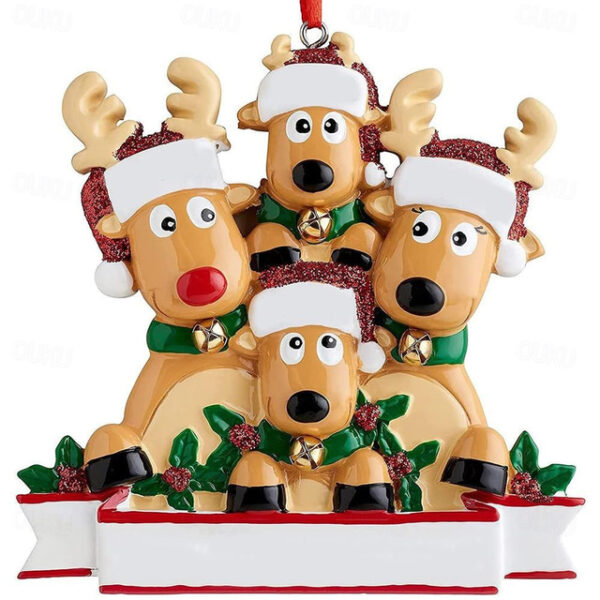 Christmas Tree Decorations Reindeer Family Cute Couple Deer Glitter Christmas Hat Traditional Rudolph Assorted Christmas Pendant Cute Deer Festive Win
