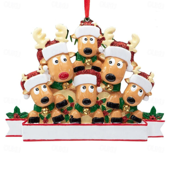 Christmas Tree Decorations Reindeer Family Cute Couple Deer Glitter Christmas Hat Traditional Rudolph Assorted Christmas Pendant Cute Deer Festive Win