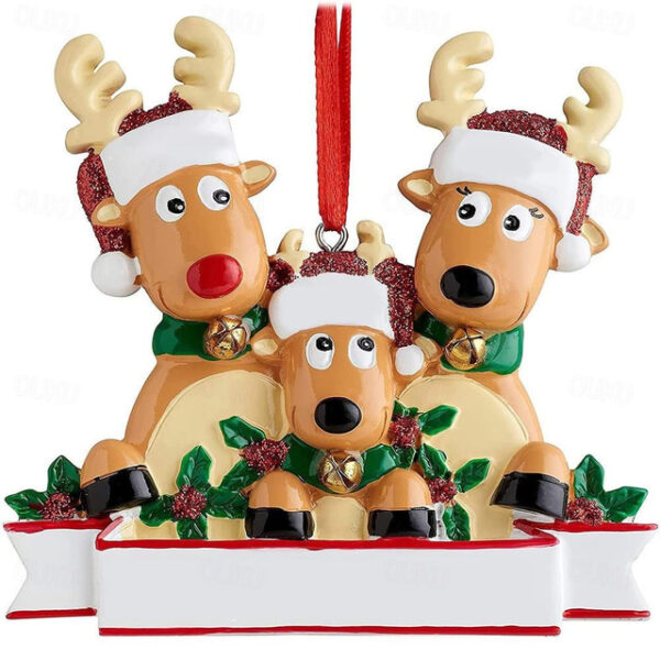 Christmas Tree Decorations Reindeer Family Cute Couple Deer Glitter Christmas Hat Traditional Rudolph Assorted Christmas Pendant Cute Deer Festive Win
