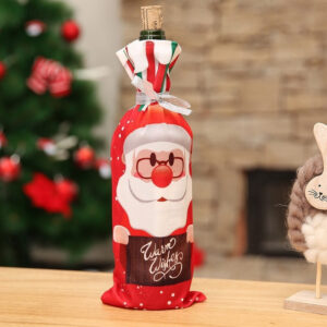 Christmas Wine Bottle Cover Drill Merry Xmas Drawstring Bag New Year Table Decoration 2025 - US $5.49