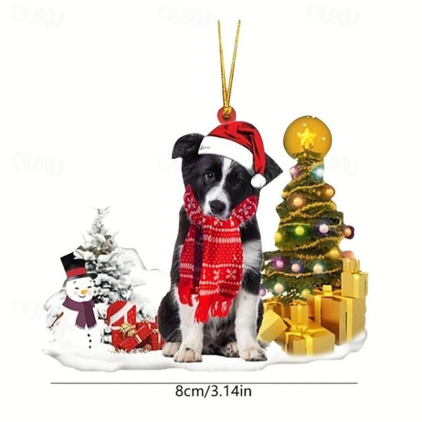 Creative New Car Pendant Christmas Dog Snowman Ornament Christmas Tree Pendant Acrylic Backpack Pendant Xmas Gift 2024 - US $4.99