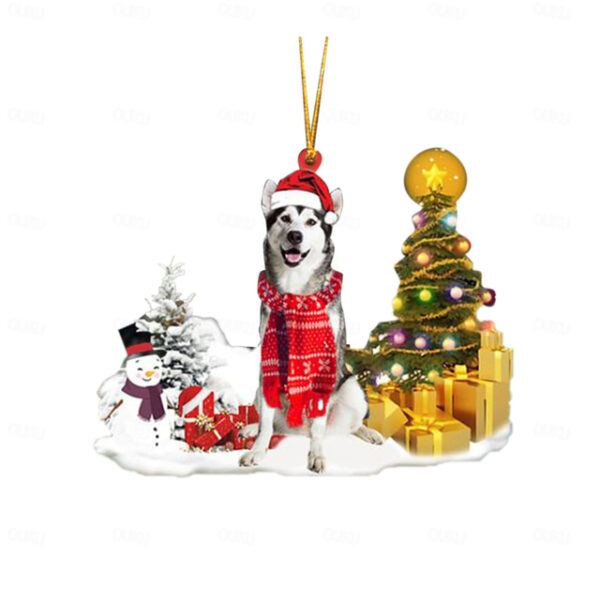 Creative New Car Pendant Christmas Dog Snowman Ornament Christmas Tree Pendant Acrylic Backpack Pendant Xmas Gift 2024 - US $4.99