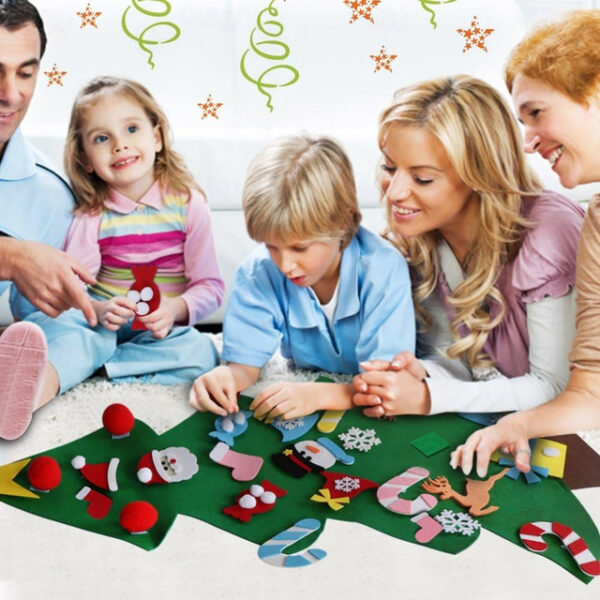 DIY Felt Christmas Tree Set with Ornaments for Kids, Xmas Gifts, New Year Door Wall Hanging Decorations 2025 - US $17.49