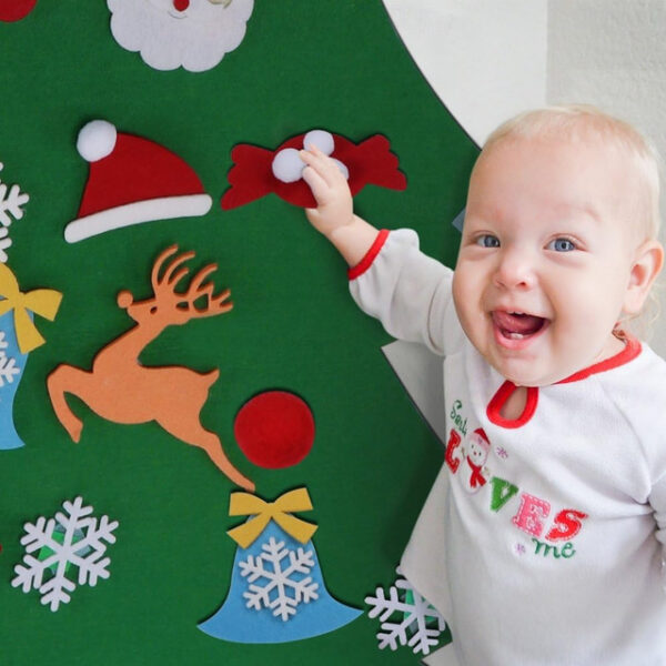 DIY Felt Christmas Tree Set with Ornaments for Kids, Xmas Gifts, New Year Door Wall Hanging Decorations 2025 - US $17.49