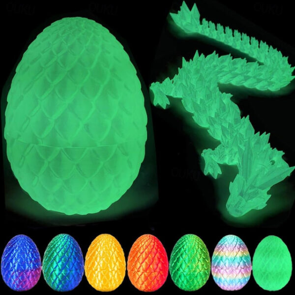 Easter 3D Printed Dragon Egg, Mystery Crystal Dragon Egg Fidget Toys Surprise, Easter Eggs Articulated Crystal Dragon Eggs with Dragon Inside 2025 - U