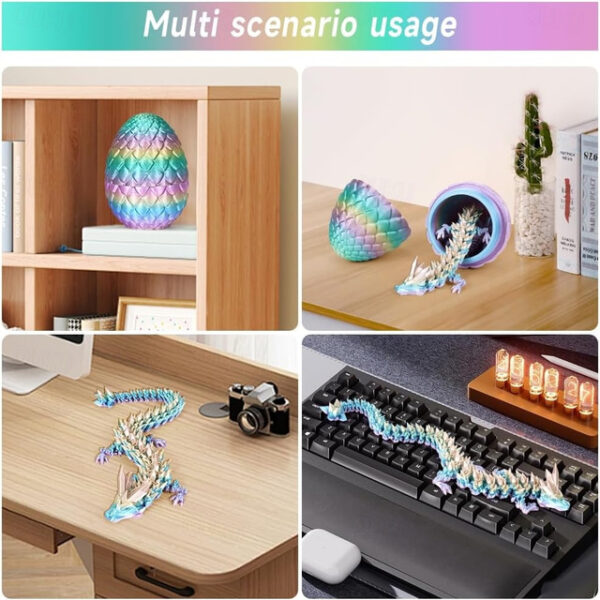 Easter 3D Printed Dragon Egg, Mystery Crystal Dragon Egg Fidget Toys Surprise, Easter Eggs Articulated Crystal Dragon Eggs with Dragon Inside 2025 - U