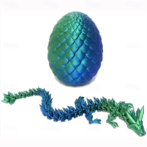 Easter 3D Printed Dragon Egg, Mystery Crystal Dragon Egg Fidget Toys Surprise, Easter Eggs Articulated Crystal Dragon Eggs with Dragon Inside 2025 - U