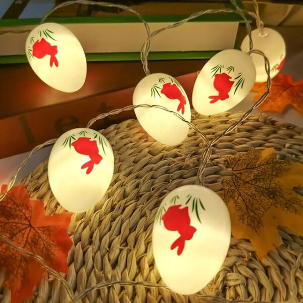 Easter Egg String Lights 1.5m 10LEDs Egg Rabbit Chicks LED Fairy String Lights Battery Powered for Easter Yard Party Indoor Outdoor Home Decorations 2