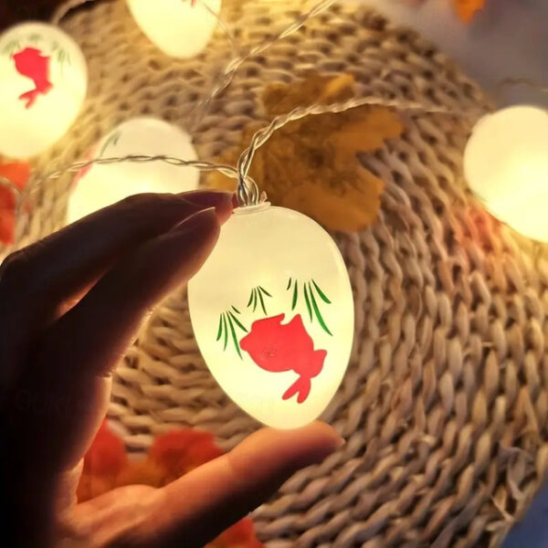 Easter Egg String Lights 1.5m 10LEDs Egg Rabbit Chicks LED Fairy String Lights Battery Powered for Easter Yard Party Indoor Outdoor Home Decorations 2