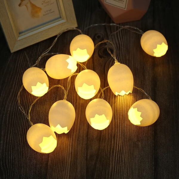 Easter Egg String Lights 1.5m 10LEDs Egg Rabbit Chicks LED Fairy String Lights Battery Powered for Easter Yard Party Indoor Outdoor Home Decorations 2