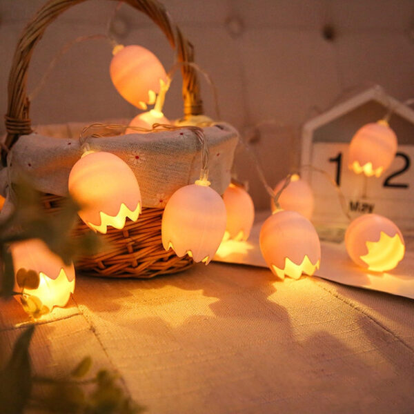 Easter Egg String Lights 1.5m 10LEDs Egg Rabbit Chicks LED Fairy String Lights Battery Powered for Easter Yard Party Indoor Outdoor Home Decorations 2