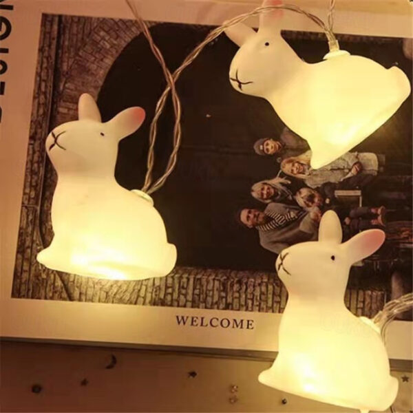Easter Egg String Lights 1.5m 10LEDs Egg Rabbit Chicks LED Fairy String Lights Battery Powered for Easter Yard Party Indoor Outdoor Home Decorations 2