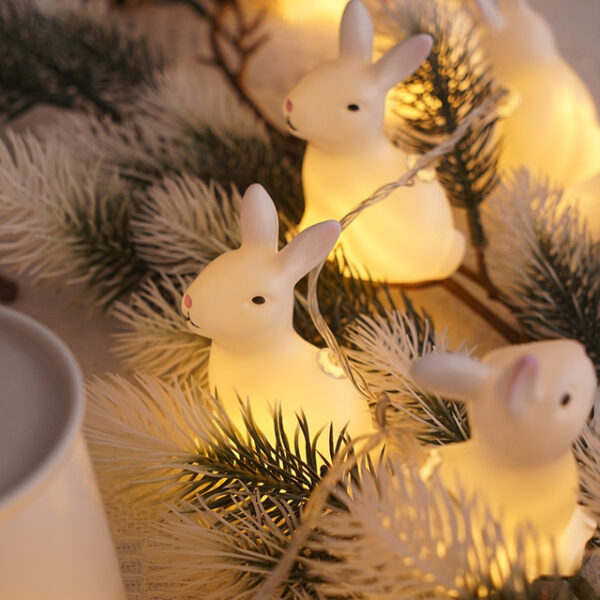 Easter Egg String Lights 1.5m 10LEDs Egg Rabbit Chicks LED Fairy String Lights Battery Powered for Easter Yard Party Indoor Outdoor Home Decorations 2