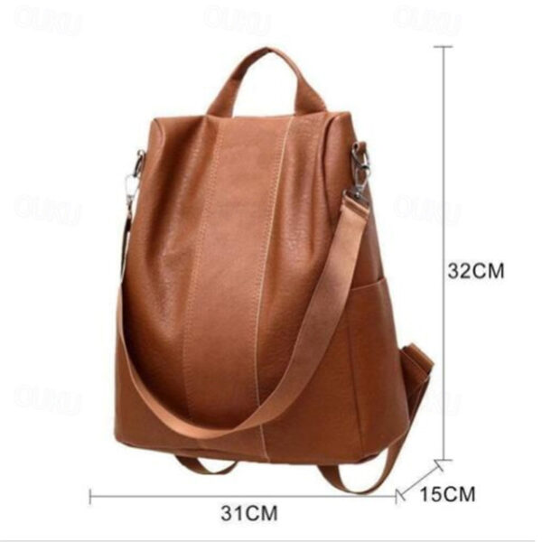 Elegant Faux Leather Backpack with Convertible Straps – Stylish and Versatile Bag in Black and Brown for Work, School, or Travel 2025 - US $16.99