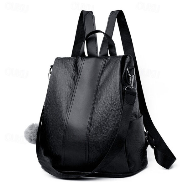 Elegant Faux Leather Backpack with Convertible Straps – Stylish and Versatile Bag in Black and Brown for Work, School, or Travel 2025 - US $16.99