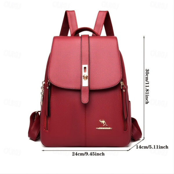 Elegant PU Leather Backpack for School and Travel - Stylish and Durable with Multiple Color Options, Perfect for Students, Back to School 2025 - US $3